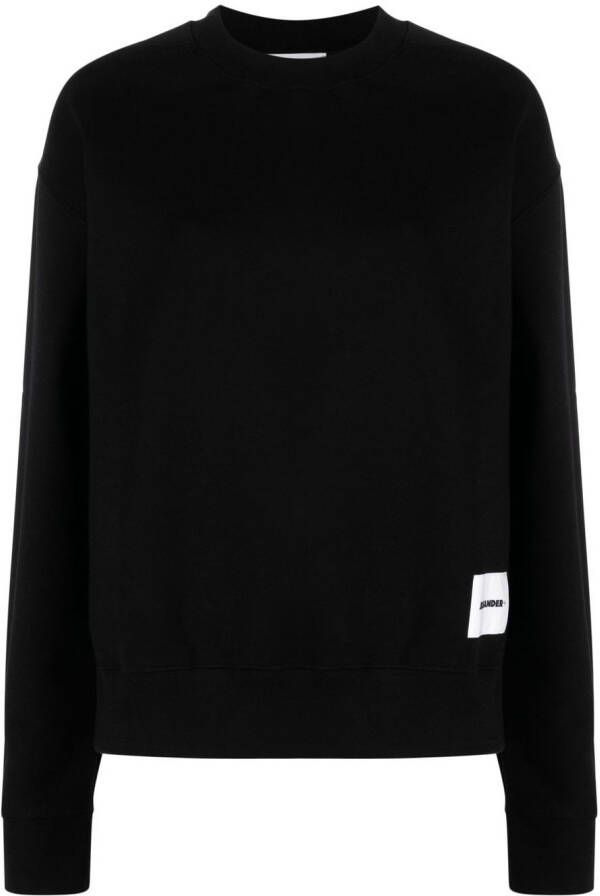 Jil Sander Sweater met logopatch Zwart
