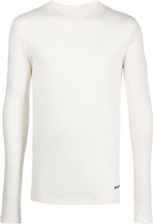 Jil Sander T-shirt met logoprint Beige