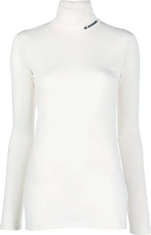 Jil Sander Top met logoprint Wit
