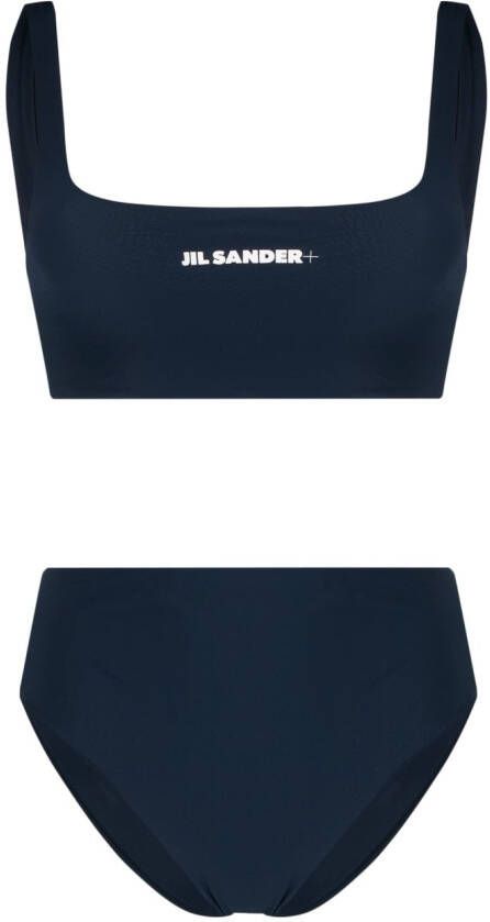 Jil Sander Bikinitop met logoprint Blauw