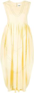 Jil Sander Maxi-jurk met contrasterende stiksels Beige