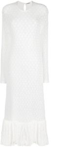 Jil Sander Midi-jurk met bloemenkant Wit