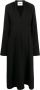 Jil Sander Midi-jurk met V-hals Zwart - Thumbnail 1