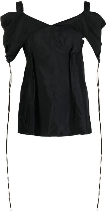 Jil Sander Off-shoulder blouse Zwart