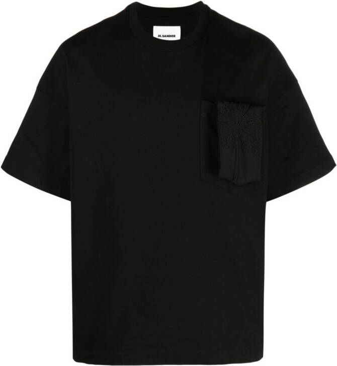 Jil Sander T-shirt met opgestikte zak Zwart