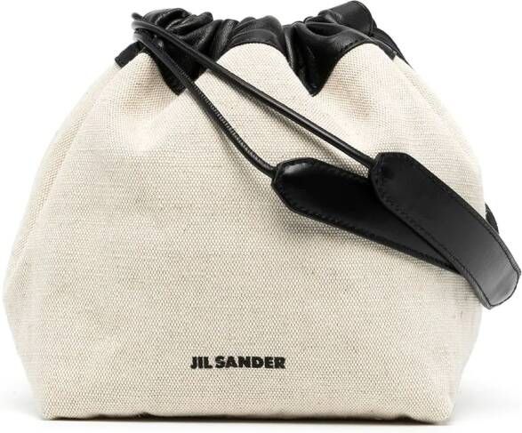 Jil Sander Schoudertas met buidel Wit