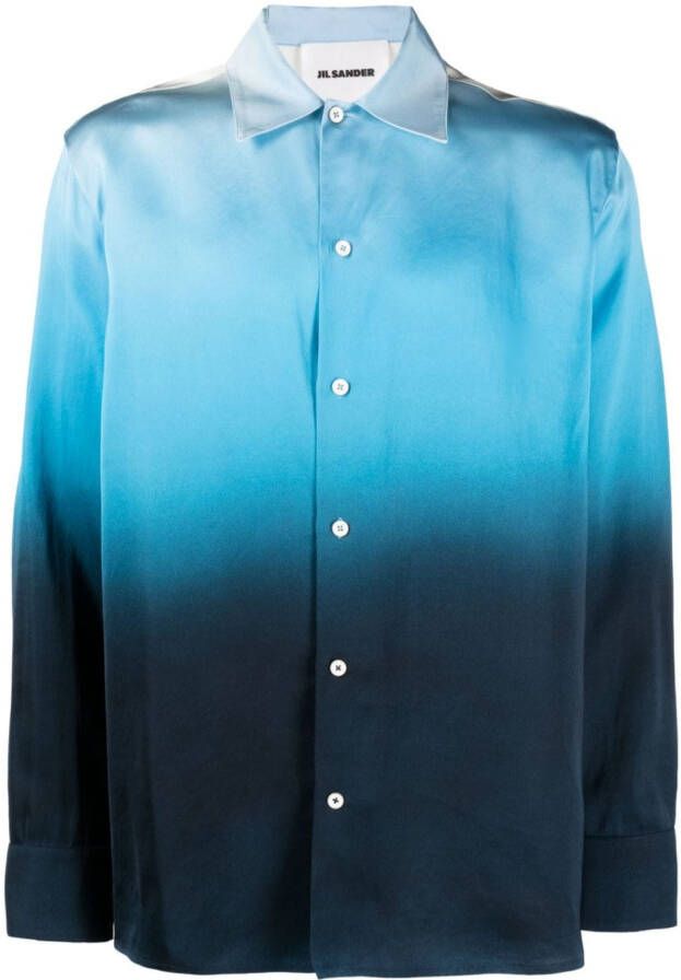 Jil Sander Shirt met kleurverloop Blauw