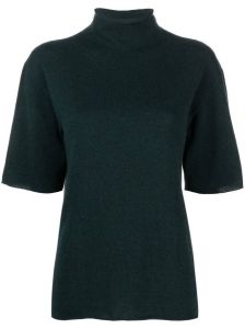 Jil Sander short-sleeved roll-neck knitted top Groen
