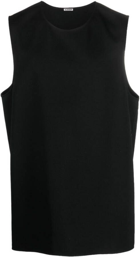 Jil Sander Mouwloos T-shirt Zwart