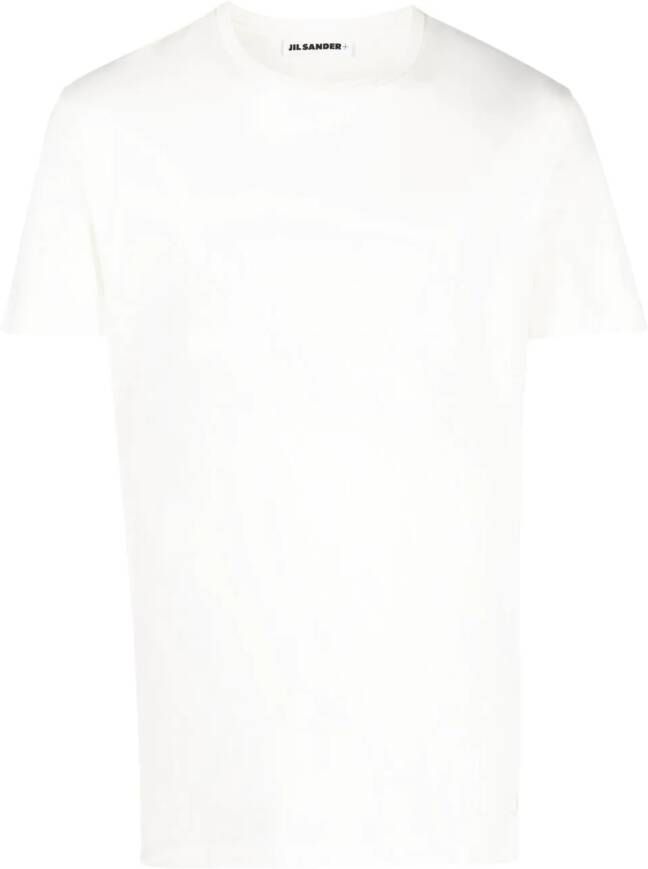 Jil Sander T-shirt met geborduurd logo Beige