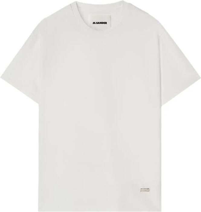 Jil Sander T-shirt met logoplakkaat Wit