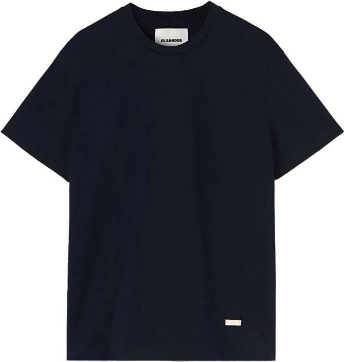 Jil Sander T-shirt met logoplakkaat Zwart