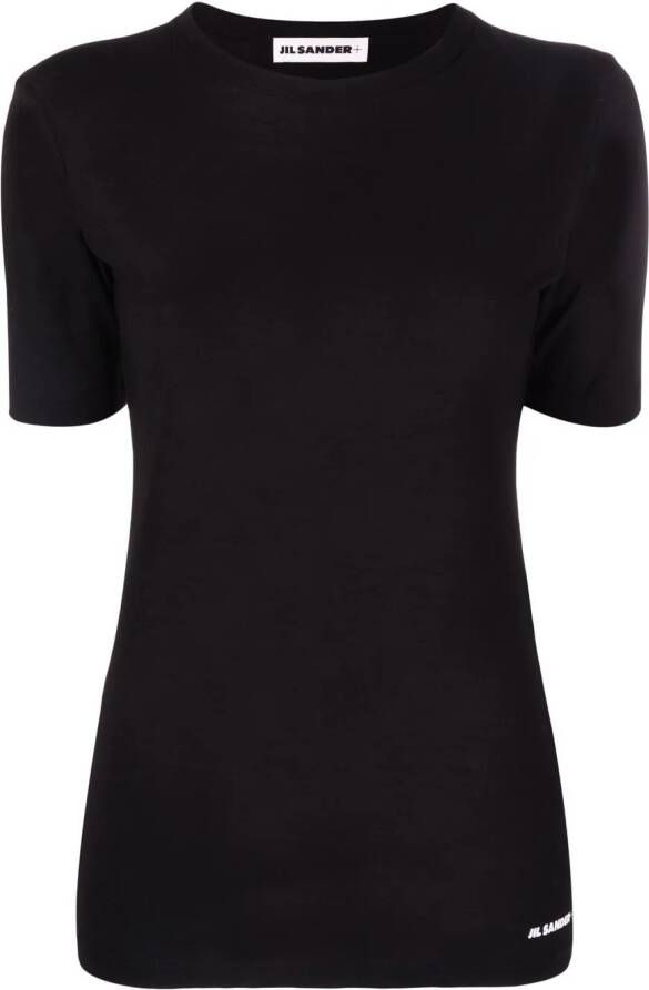 Jil Sander T shirt met logoprint dames katoen XL Zwart