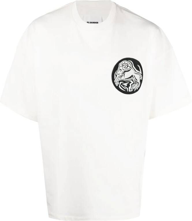 Jil Sander T-shirt met patch Wit
