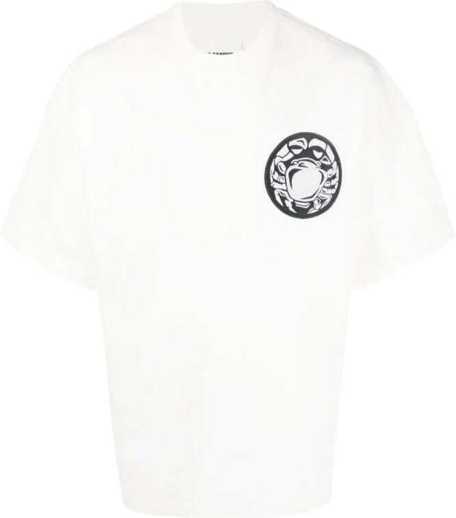 Jil Sander T-shirt met patch Wit
