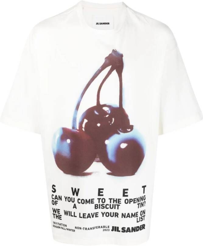 Jil Sander T-shirt met print Wit
