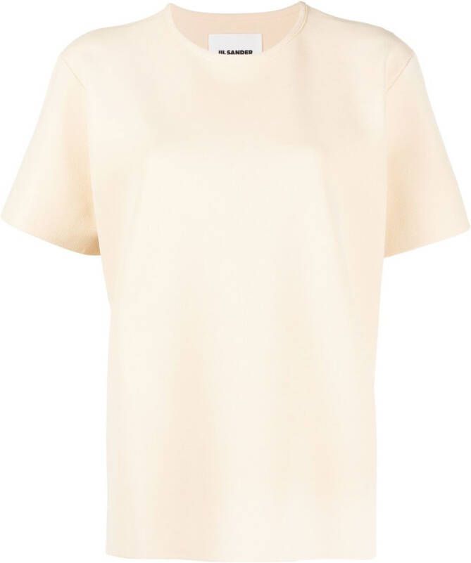 Jil Sander T-shirt met ronde hals Beige