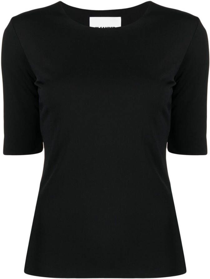 Jil Sander T-shirt met ronde hals Zwart