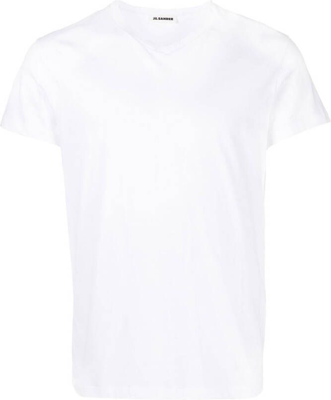 Jil Sander T-shirt met V-hals Wit
