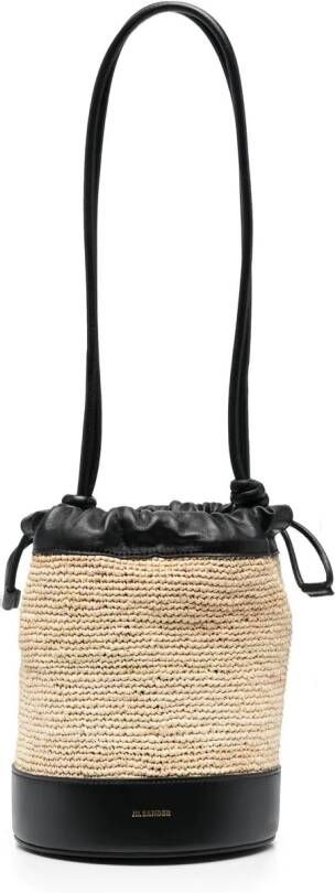 Jil Sander Tweekleurige bucket-tas Beige