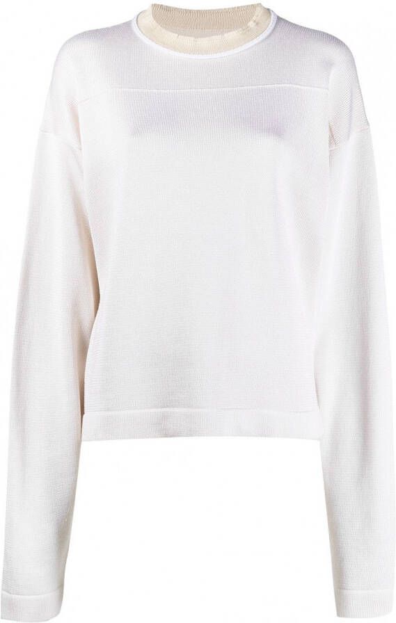 Jil Sander Tweekleurige trui Beige