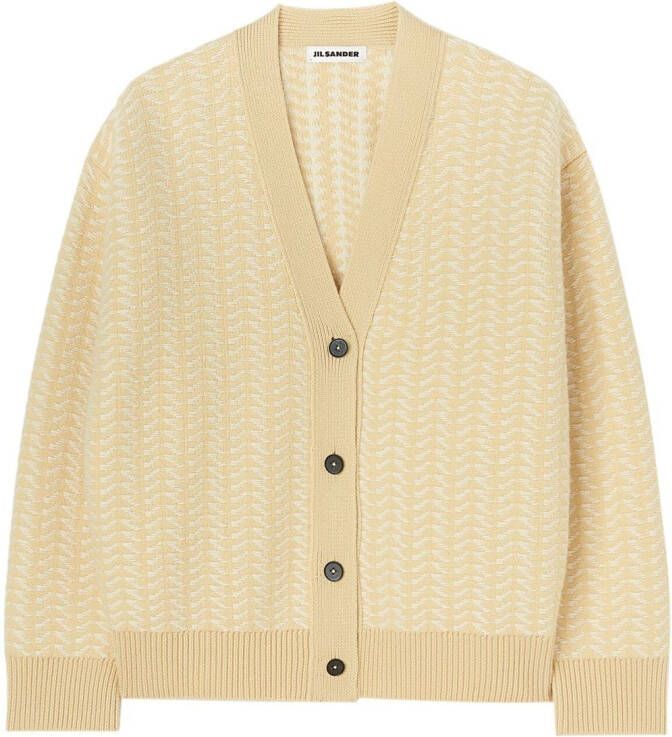 Jil Sander Vest met V-hals Beige
