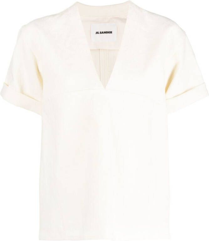 Jil Sander Blouse van linnenmix Beige