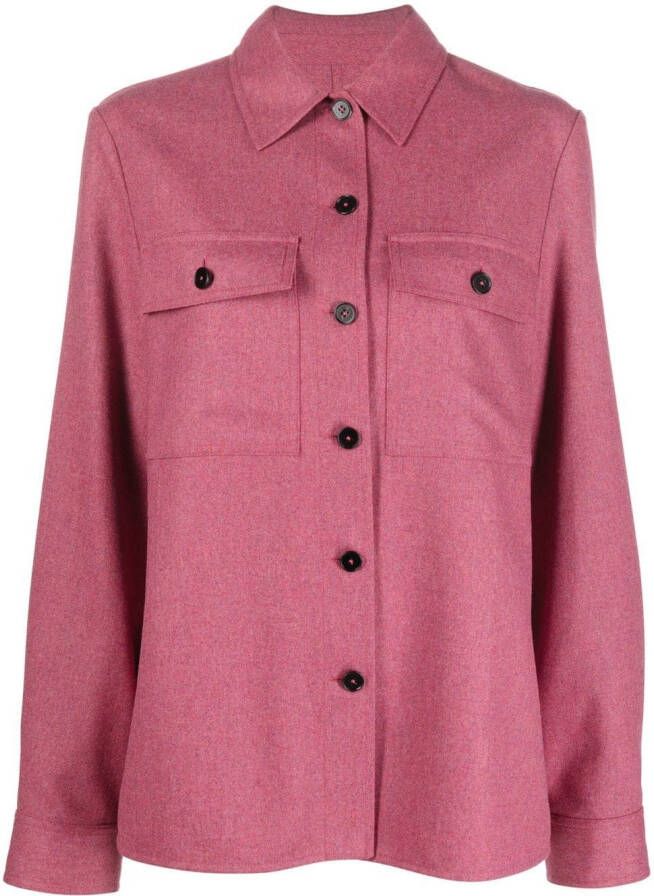 Jil Sander Wollen shirtjack Roze