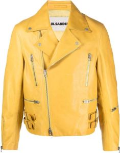 Jil Sander zip-fastening biker jacket Geel