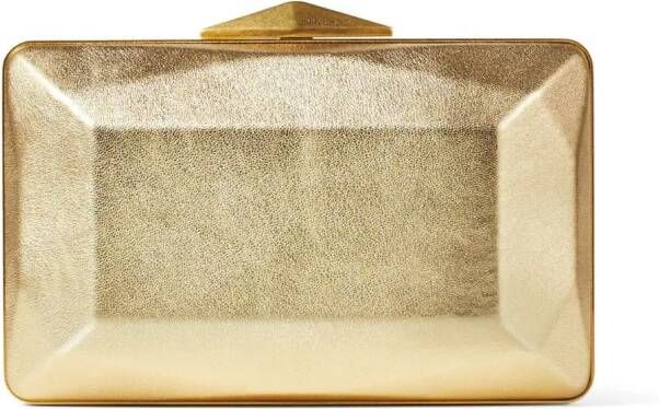 Jimmy Choo Diamond Box clutch met metallic-effect Goud
