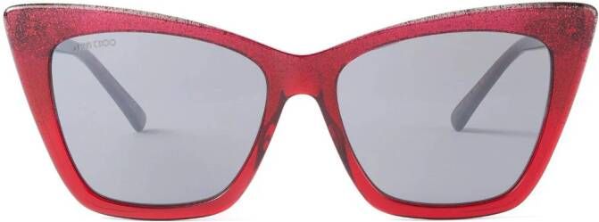 Jimmy Choo Eyewear Lucine zonnebril met cat-eye montuur Rood