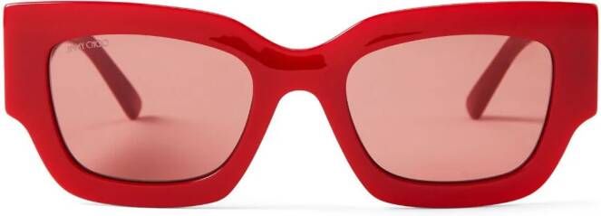 Jimmy Choo Eyewear Nena zonnebril met vierkant montuur Rood
