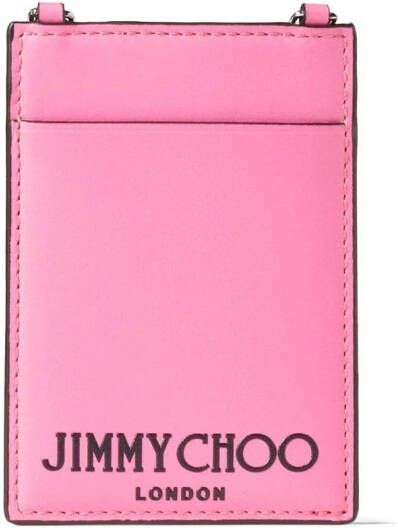 Jimmy Choo Pasjeshouder met logo-reliëf Roze