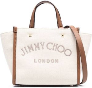Jimmy Choo Shopper met geborduurd logo Beige