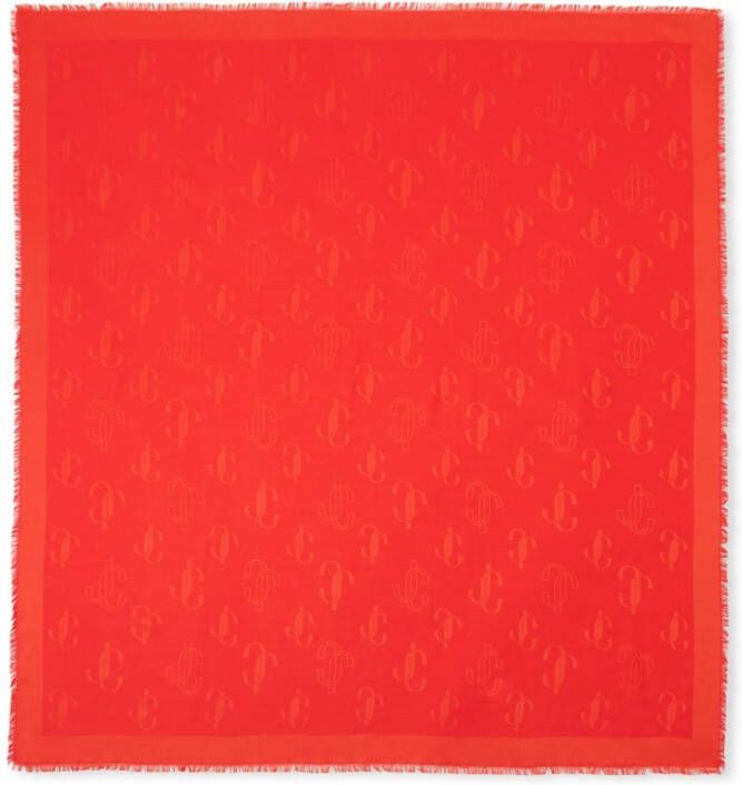 Jimmy Choo Sjaal met monogram Oranje