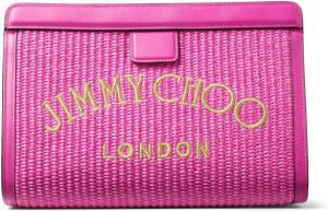 Jimmy Choo Varenne embroidered-logo pouch Roze