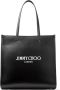 Jimmy Choo Studded Leren Tote Tas met Bedrukt Logo Black Dames - Thumbnail 1