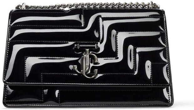 Jimmy Choo Varenne Medium Patent-Leer schoudertas Zwart Dames