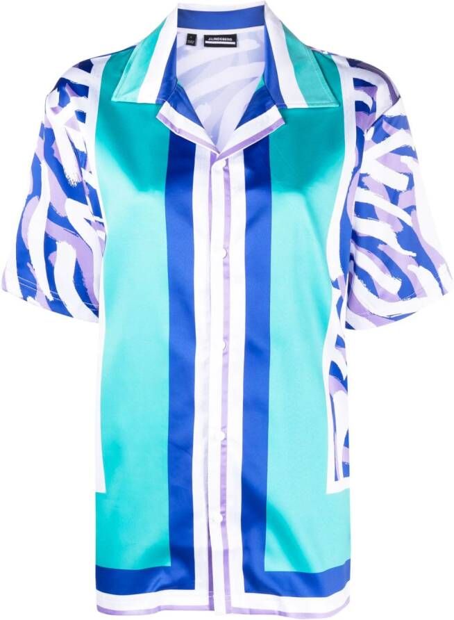 J.Lindeberg Blouse met colourblocking Groen