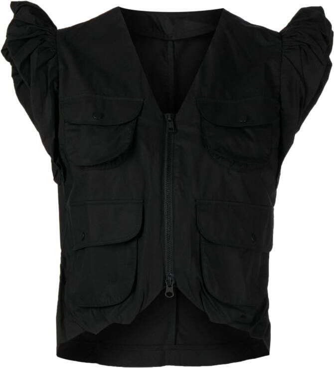 JNBY Blouse met ruchemouwen Zwart
