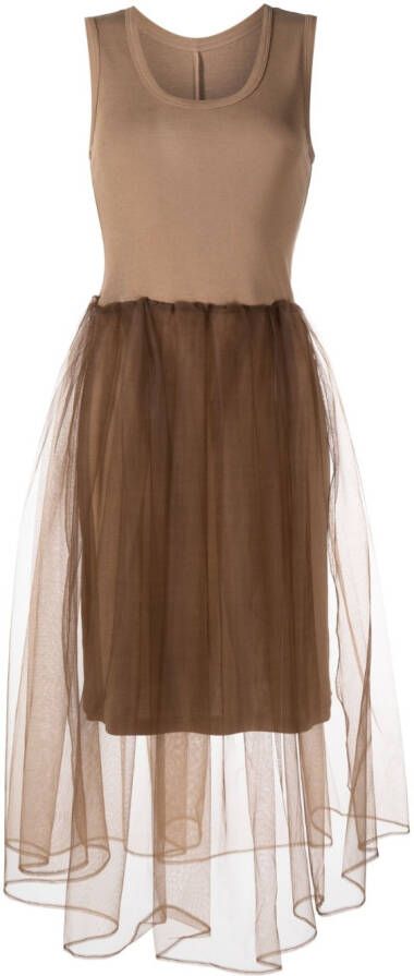 JNBY Midi-jurk met doorzichtige overslag Bruin