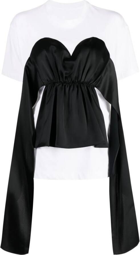 JNBY T-shirt verfraaid met bustier Wit