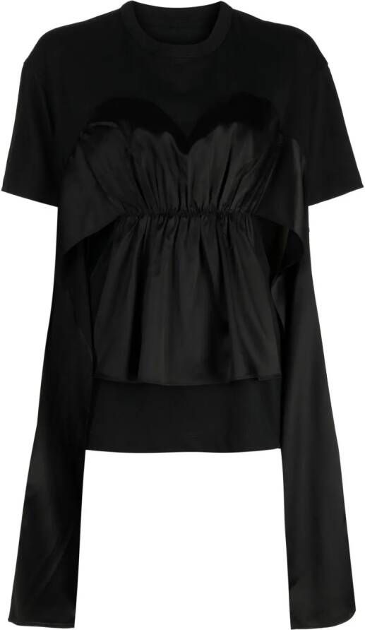 JNBY T-shirt verfraaid met bustier Zwart