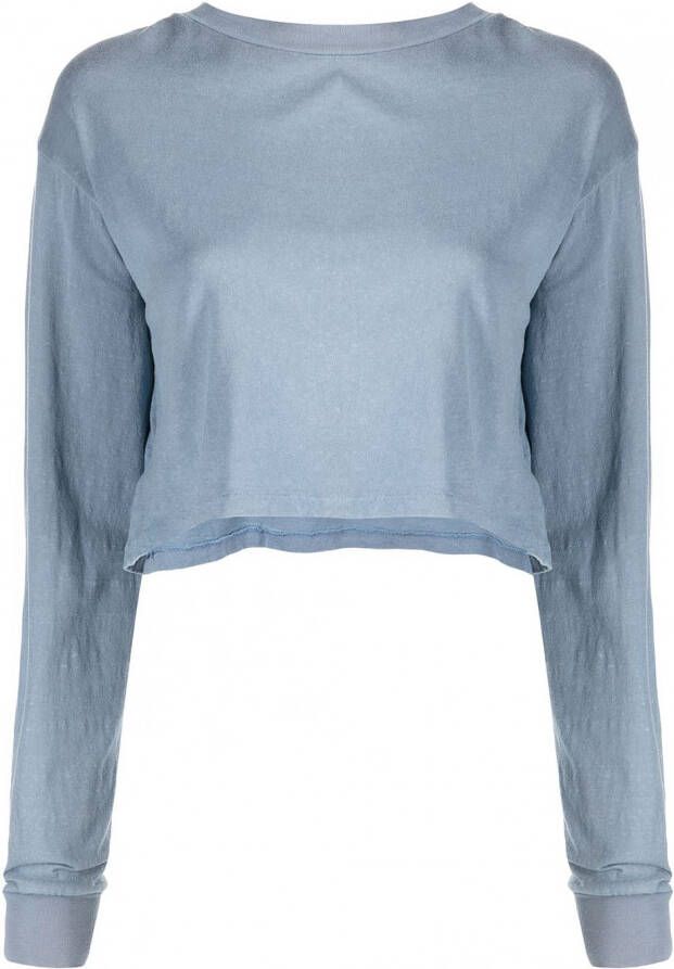 John Elliott Cropped sweater Blauw