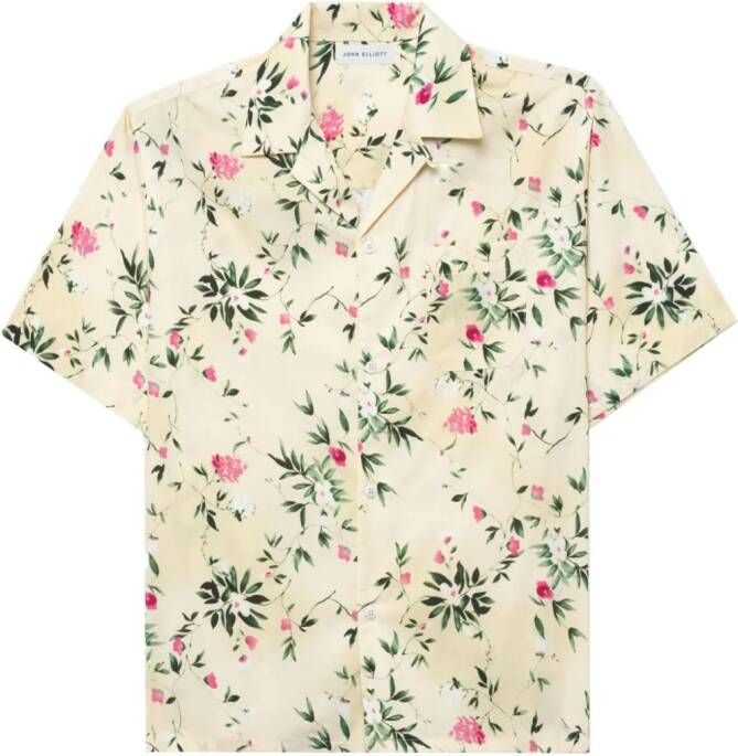 John Elliott Overhemd met bloemenprint Beige