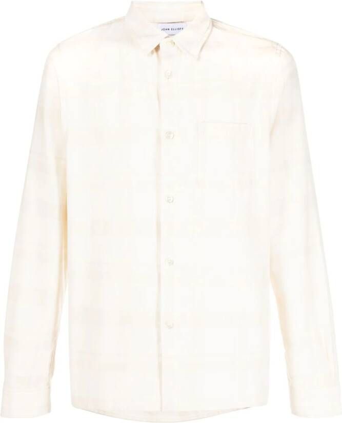 John Elliott Geruit overhemd Beige