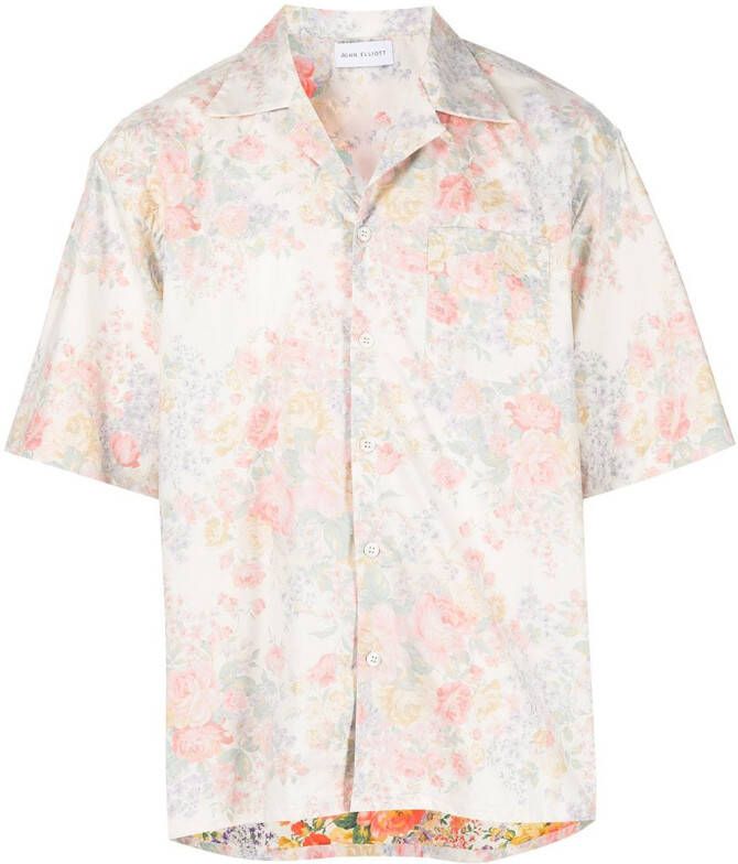 John Elliott Overhemd met bloemenprint Wit
