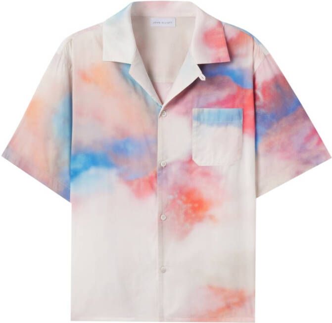 John Elliott Overhemd met tie-dye print Wit