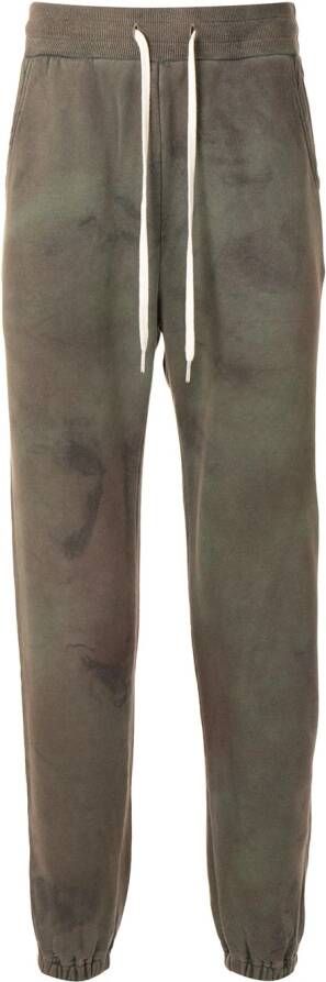John Elliott Trainingsbroek met tie-dye print Groen