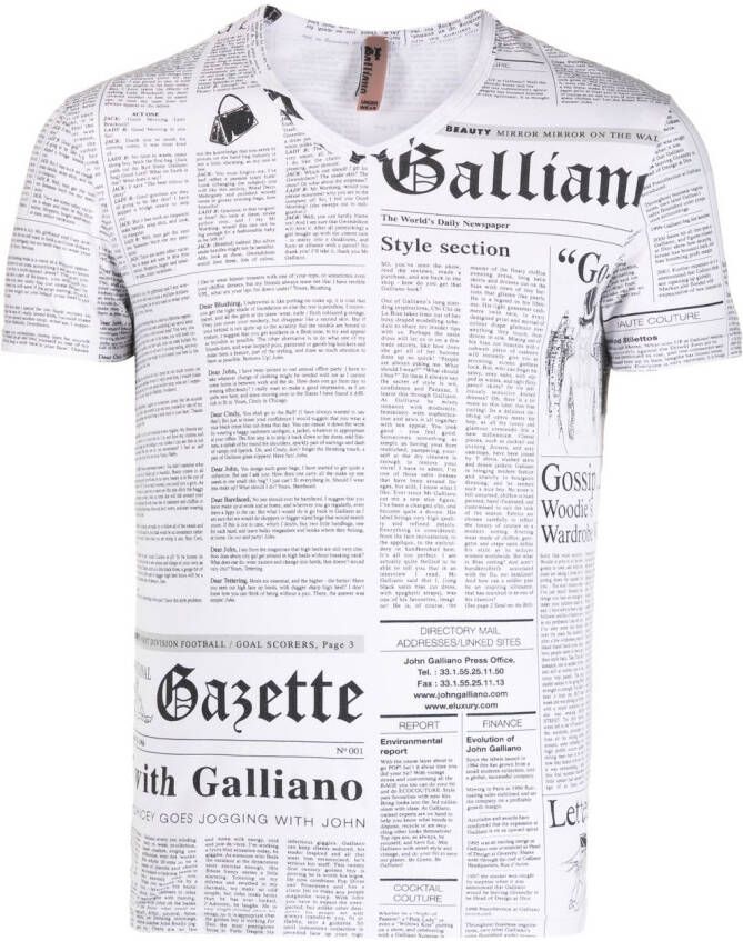 John Galliano Pre-Owned 00's T-shirt met print Wit